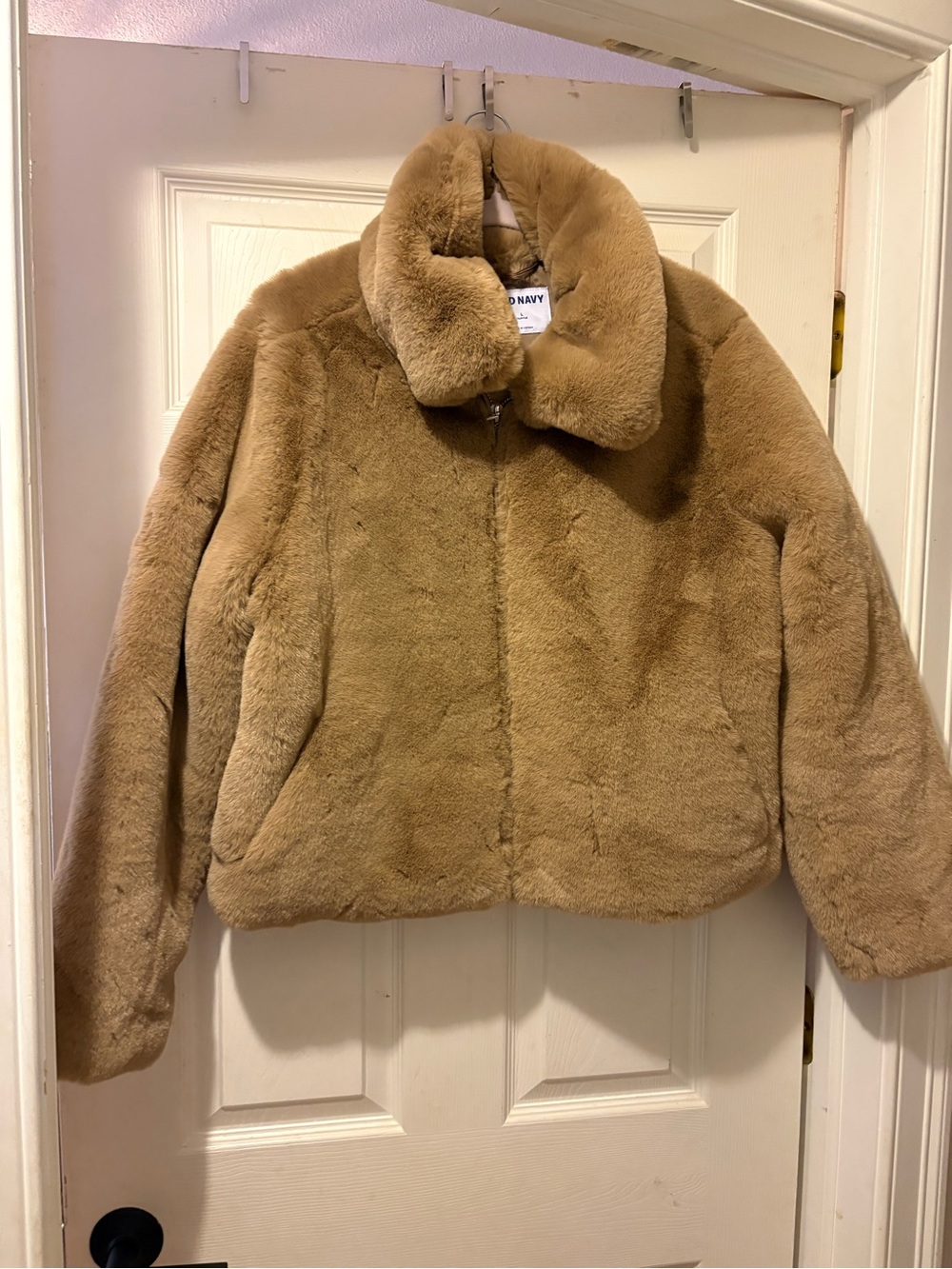 Old Navy Plush Teddy Jacket in Camel Brown